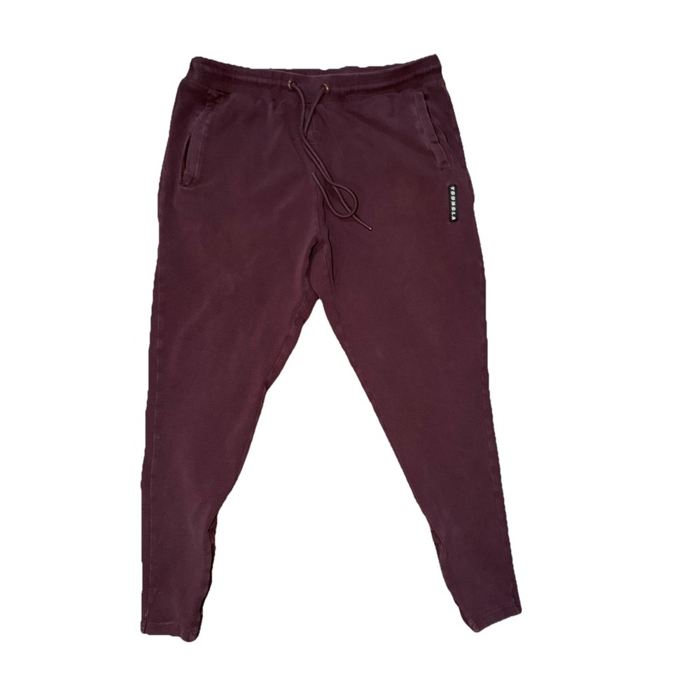Young La Sweatpants Men's Size XXL Burgundy Inseam 27" Tapered Gym